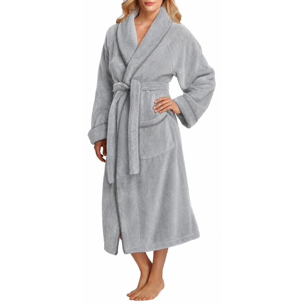 Matouk Cairo Robe Pool Gray 100% Long-Staple Cotton Terry Cloth XS E100 NEW